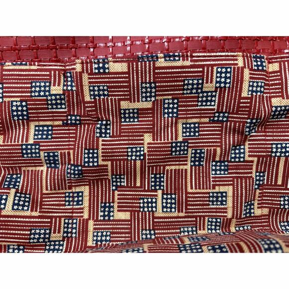 Longaberger Women's Large Tote Purse American Flag Pattern Gold Hardware Red - Picture 4 of 8